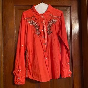 Women’s Western Show Shirt Button down Size XL